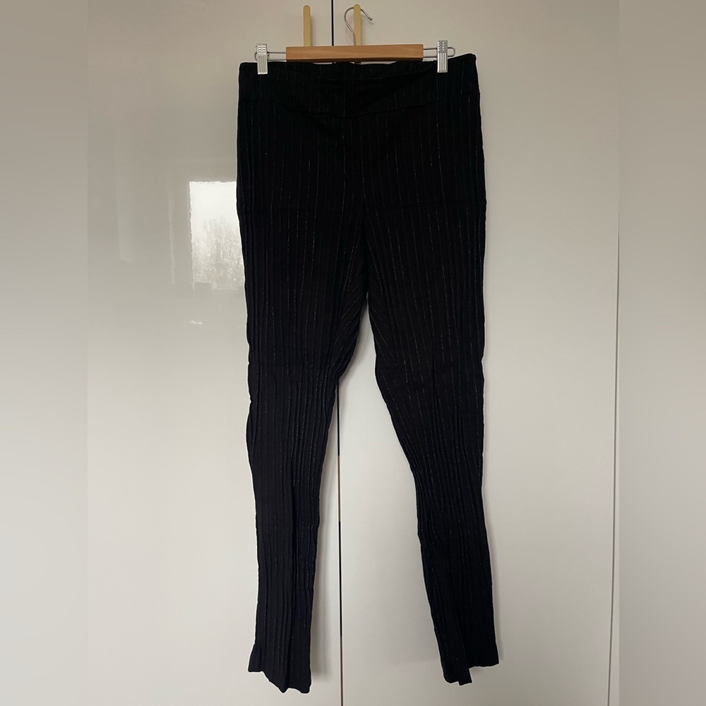 Jules & Leopold Black Pinstripe leggings size 1X